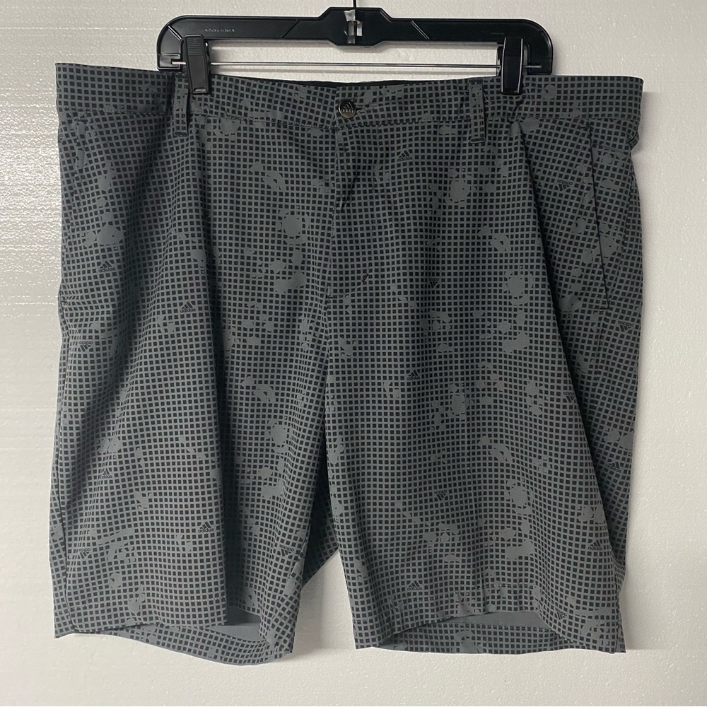 Adidas Golf Shorts Men 40 Gray Geometric Stretch Performance Active Chino 8”